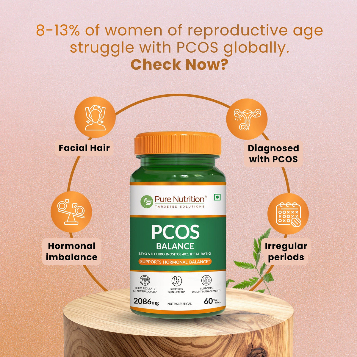 PCOS Balance Supplement Myo-Inositol & D-Chiro-Inositol | 60 Tablets for Women