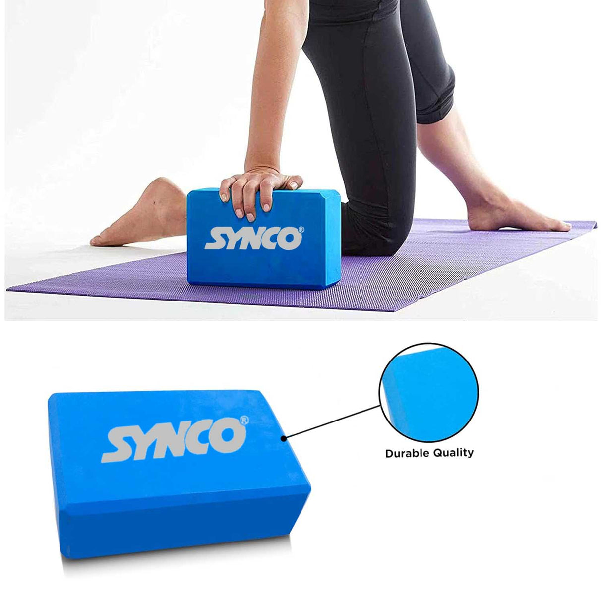 Synco Yoga Bricks - High Density Premium EVA Foam Yoga Brick Assorted color