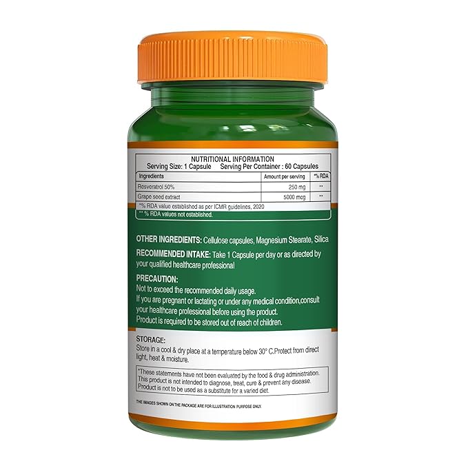 Resveratrol with Grape Seed Extract | Antioxidant Support 255mg