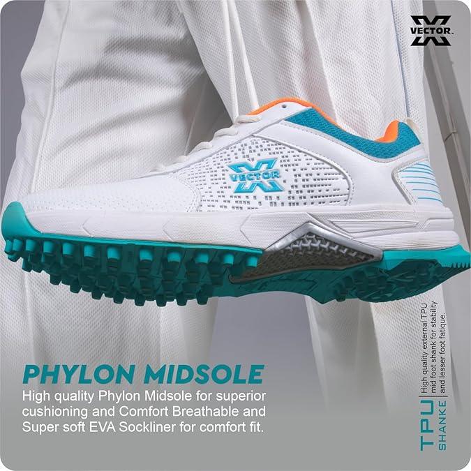 Vector X Flipper 2.0 Cricket Shoes for Men's Rubber Stud, Lightweight,Performance, Comfort, and Durability Shoe for All-Round Performance