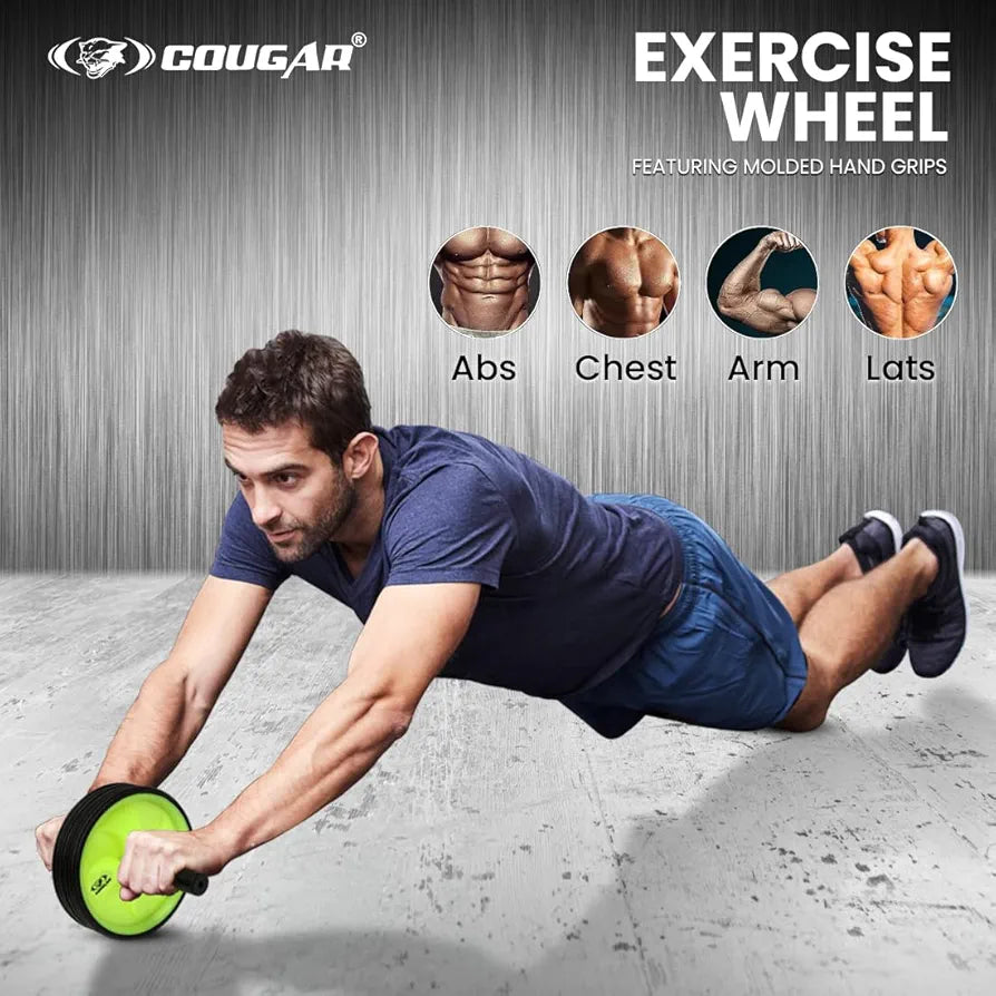 Cougar Dual Wide Ab Roller Wheel for Abs Workouts/Home Gym Abdominal Exercise/Core Workouts for Men and Women