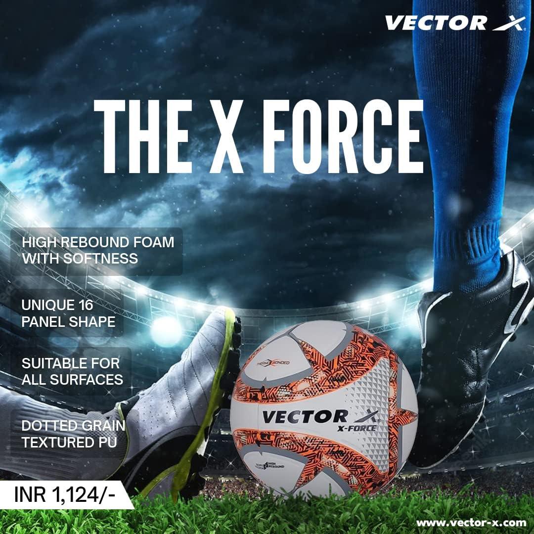 VECTOR X Thermo Bonded X-FORCE Dotted Grain PU Textured Football - Size: 5 (Pack of 1)
