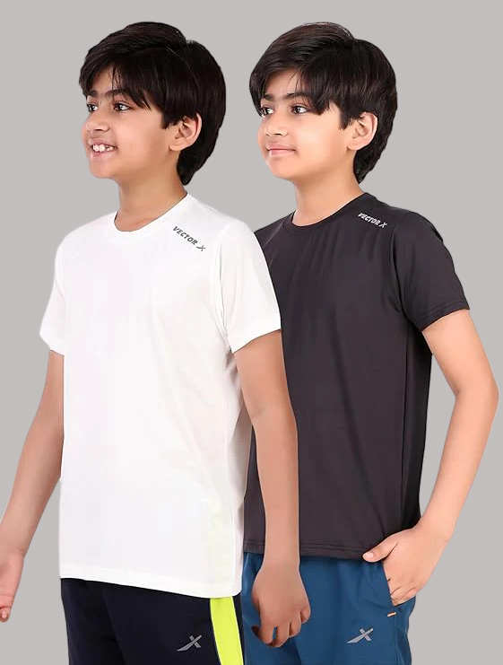 Vector X OKT-237 Kid's Regular Wear Round Neck T-shirts Combo (Pack of 2)