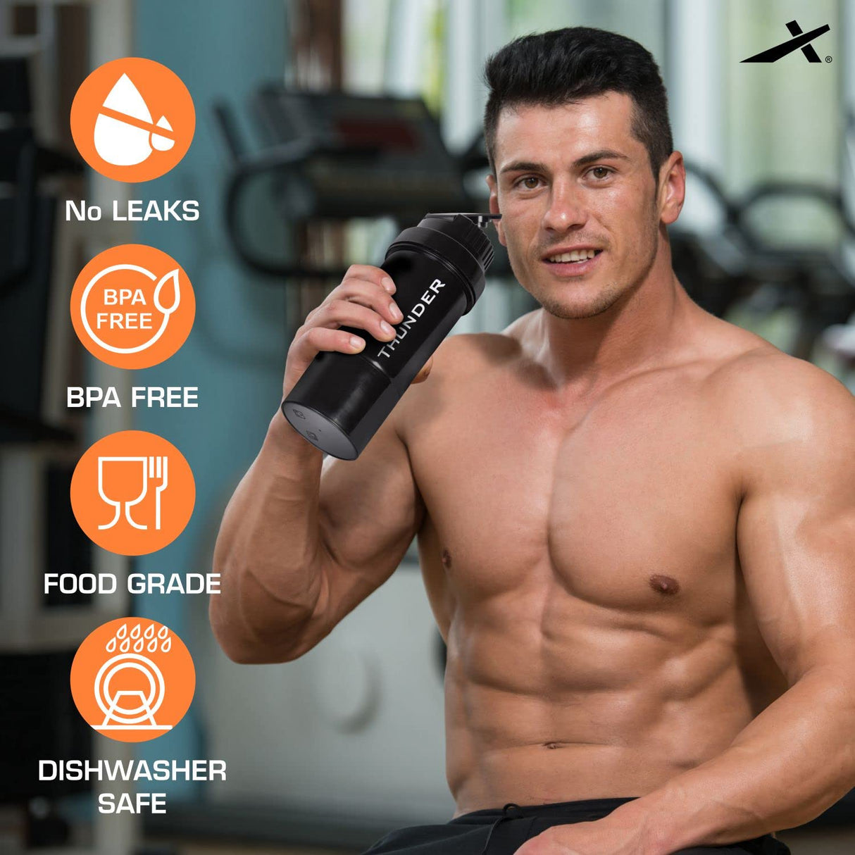 Vector X Thunder Steel Shaker Bottle For Protein Shake With Material Grade 0.5 Non Toxic 500 ml Shaker