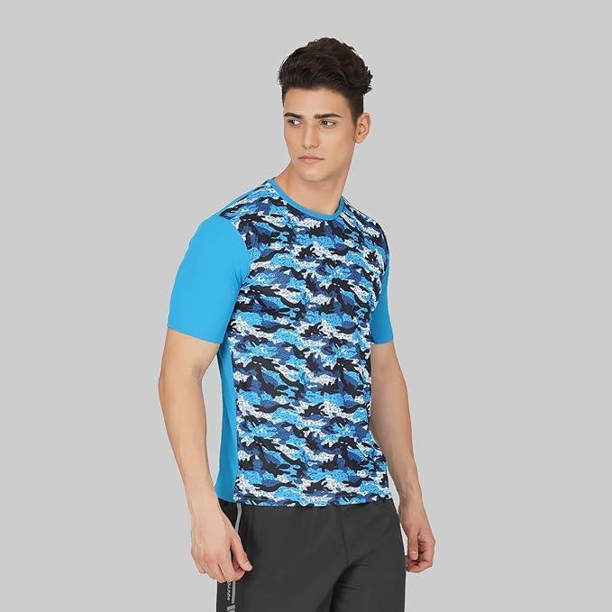 Vector X Mens Wear Polyester Cool, Dry and Ventilated Round Neck Half Sleeves Sublimated T-shirt For Badminton, Lawn Tennis, Athleisure, Table Tennis, Training, and all Other Sports