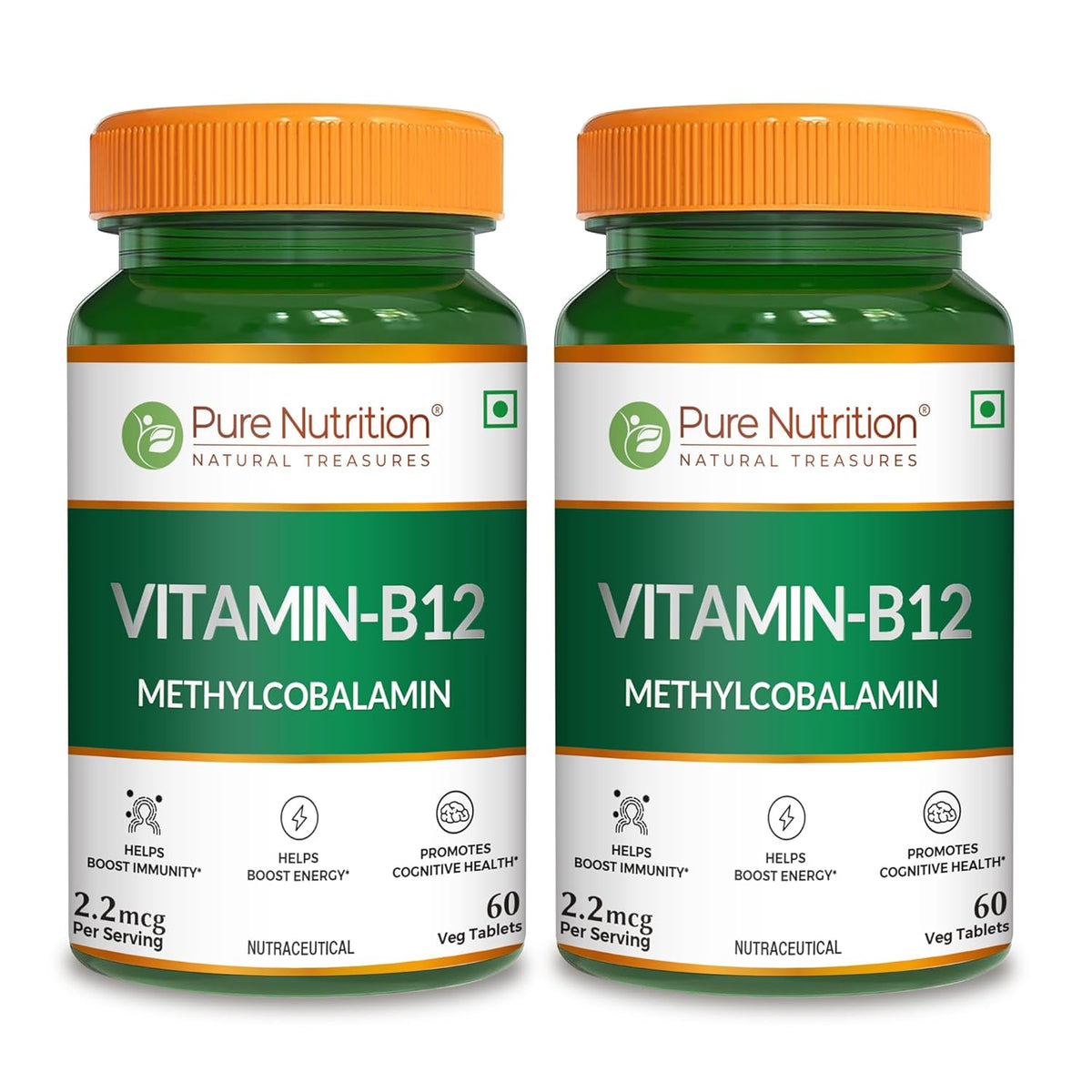 Vitamin B12 Methylcobalamin - 60 Vegetarian Tablets | Supports Energy and Overall Wellness for Men and Women