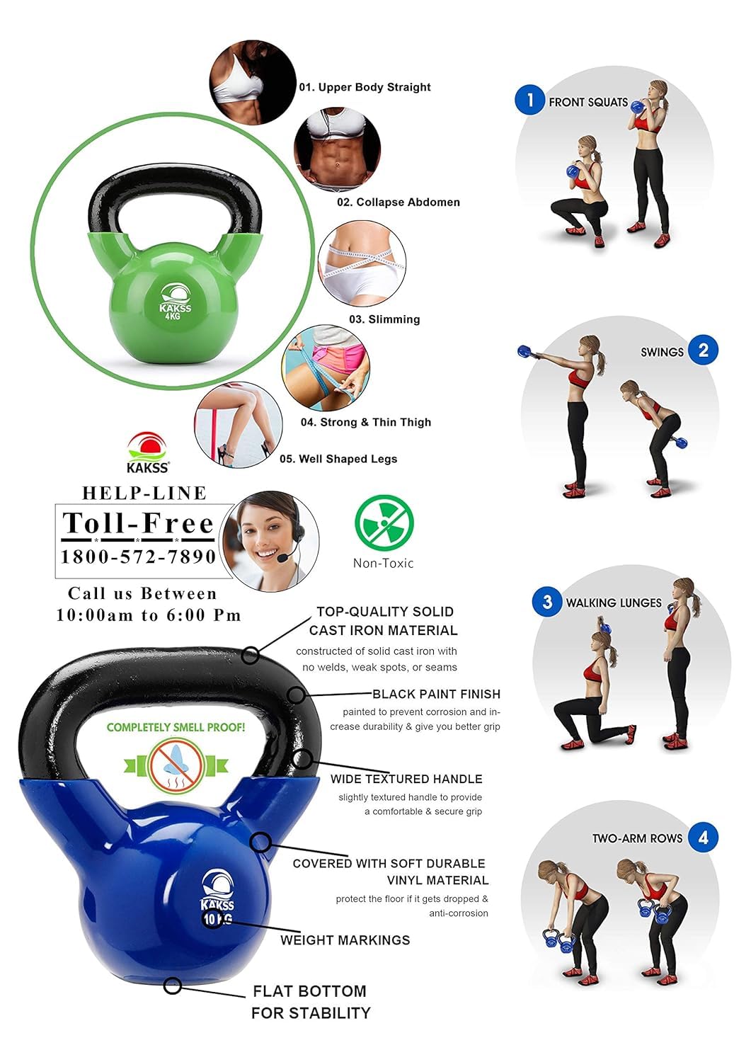 KAKSS Vinyl Coated Kettlebell (Proudly Made In India)