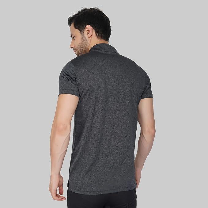 Vector X Mens Gym Fitness Body Fit Ban-collar T-shirt Jersey