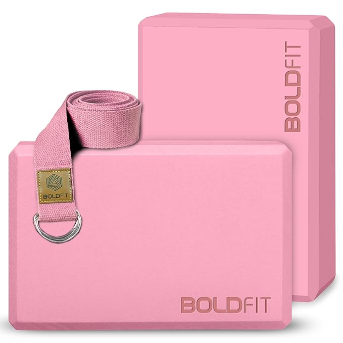 Boldfit Yoga Blocks Set of 2 and Belt | Kibi Sports Boldfit