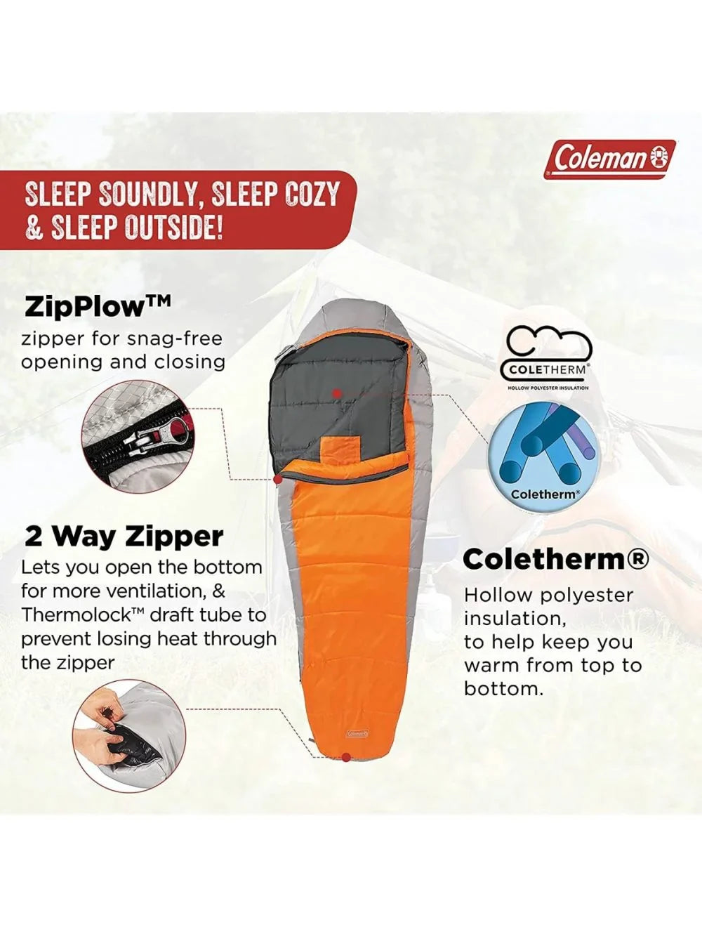 COLEMAN Silverton 150 Sleeping Bag ( Extreme: -22°C, Limit: -5°C, Comfort: +1°C )