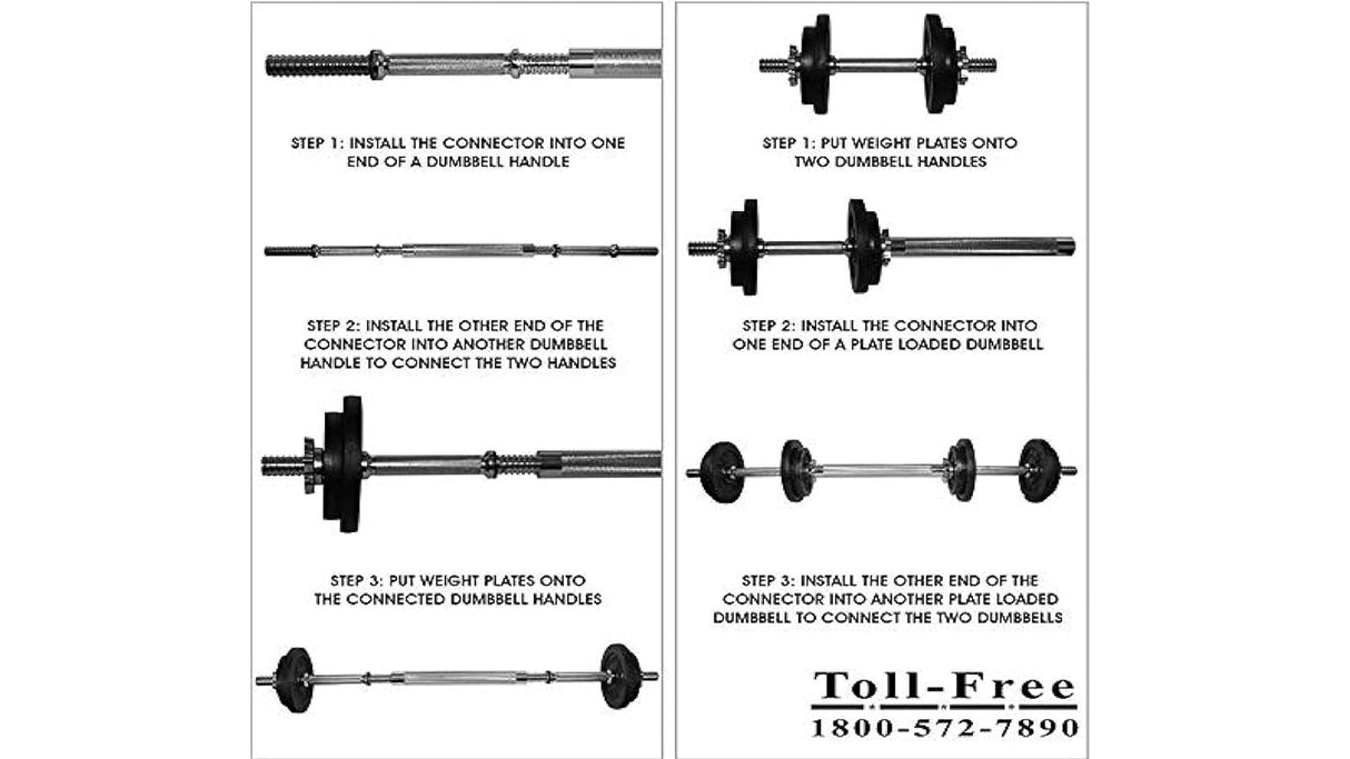 KAKSS Cast Iron Adjustable Dumbbells with 2 in 1 Connector