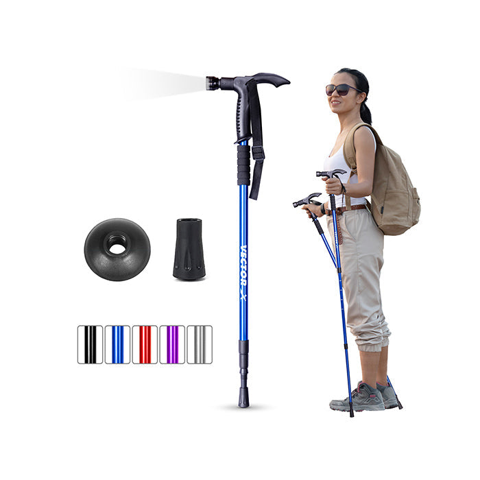 Vector X Trekking Poles Shock Absorbing Adjustable Hiking or Walking Sticks for Hiking Collapsible Strong,Lightweight Walking Pole, All Terrain Accessories and Carry Bag