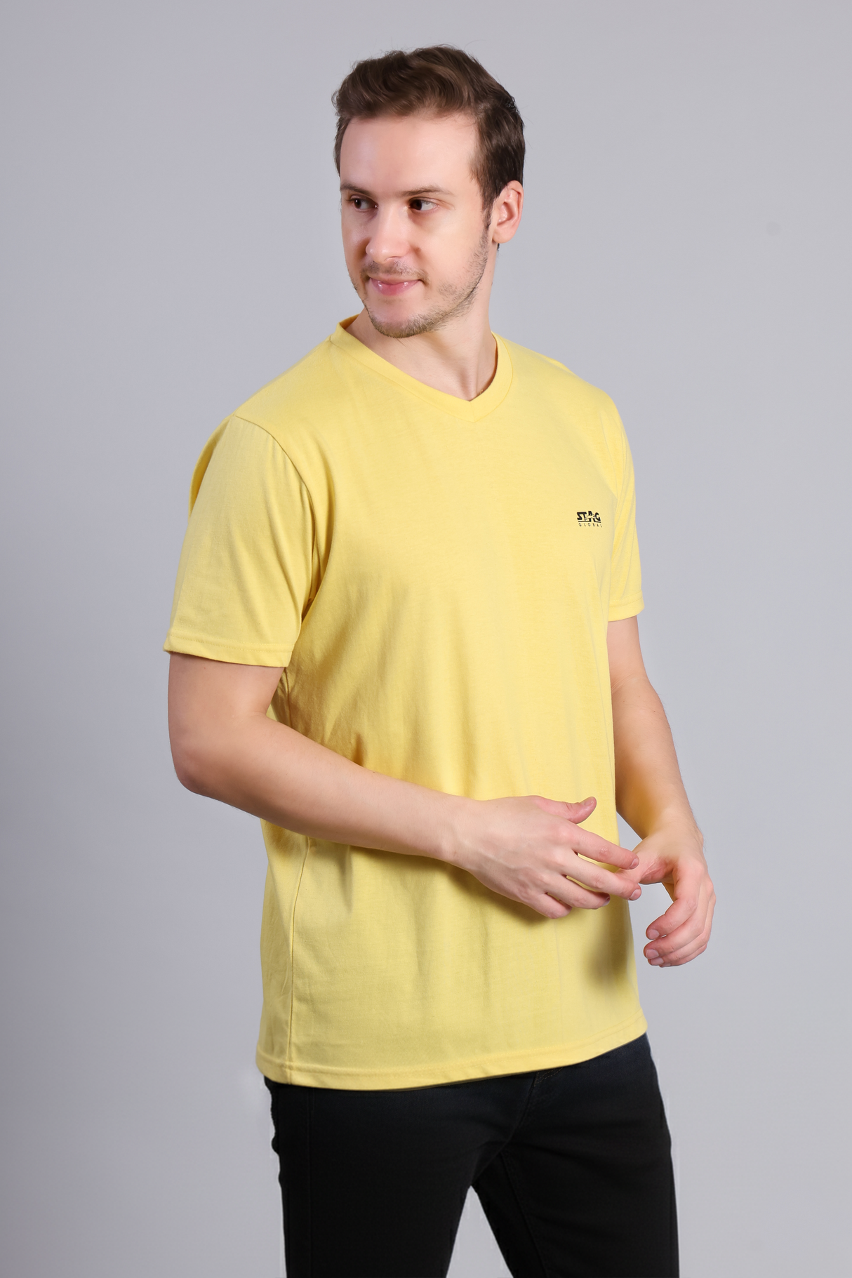 STAG GLOBAL Nova Premium 100% Cotton V-Neck T-Shirt | Perfect for All Occasions