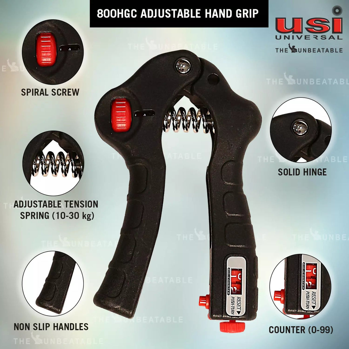 Adjustable Hand Grip With Counter (Heavy) - 800HGC USI | Kibi Sports USI