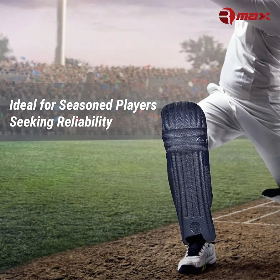 RMAX Cricket Batting Legguard Pad with Lightweight Ambidextrous Design, High-Density Foam Protection, Comfortable Inner Lining, Enhanced Knee and Shin Protection Full Size