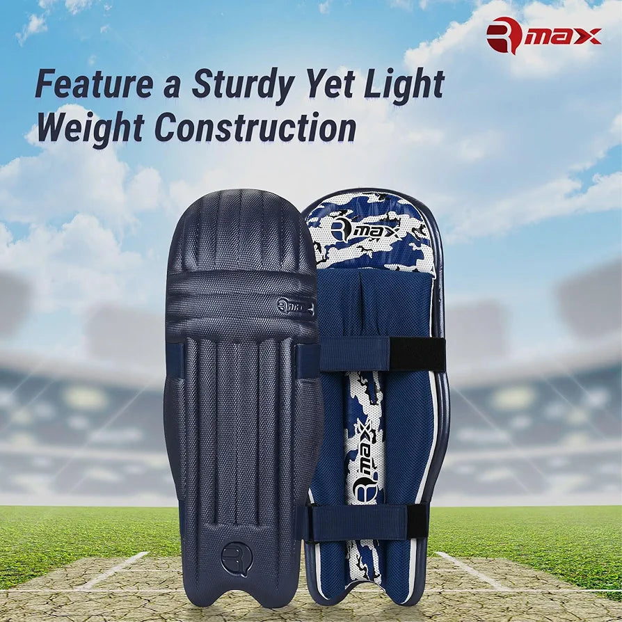 RMAX Cricket Batting Legguard Pad with Lightweight Ambidextrous Design, High-Density Foam Protection, Comfortable Inner Lining, Enhanced Knee and Shin Protection Full Size