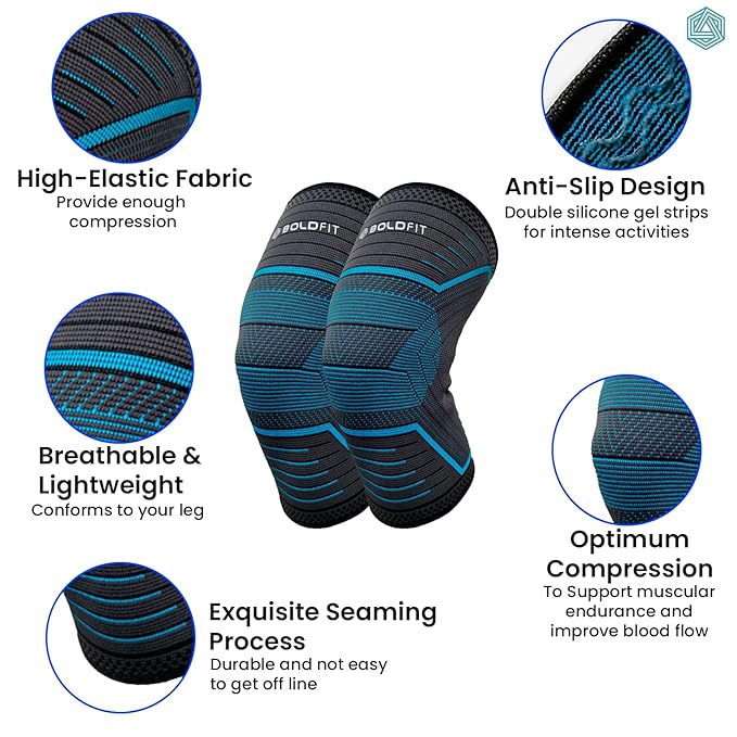 Boldfit Neoprene Knee Support For Men Knee Sleeves | Kibi Sports Boldfit