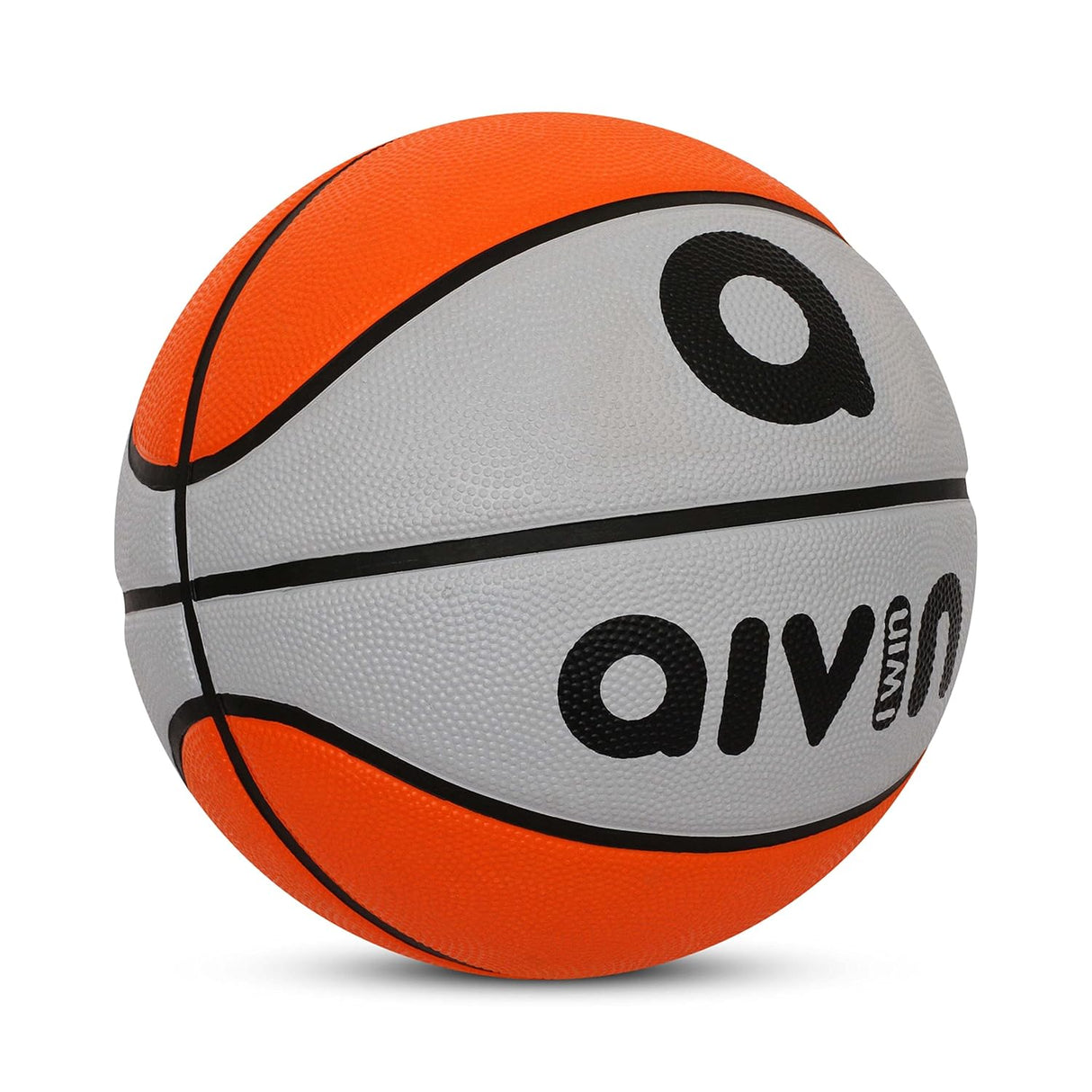 Aivin Onset Basketball, Rubberized Moulded Basketball Game, for Match, Training, Outdoor Ball, Durable for Practice, Waterproof and Suitable for All Surface, 8 Panel, Material-Rubber (Grey/Red) Size-7