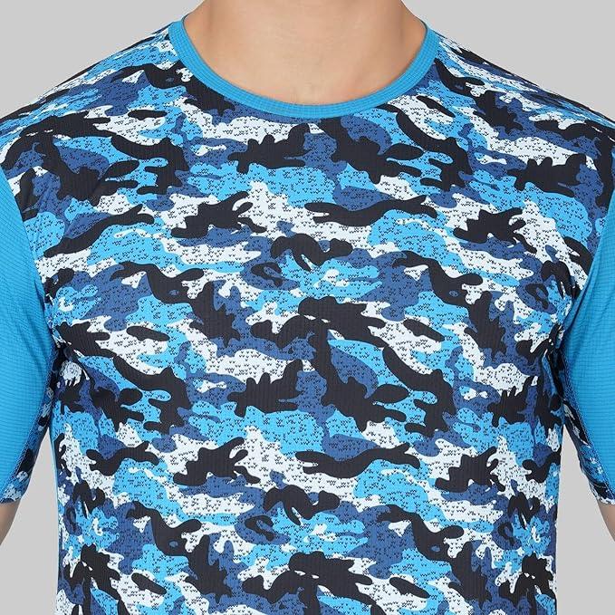 Vector X Mens Wear Polyester Cool, Dry and Ventilated Round Neck Half Sleeves Sublimated T-shirt For Badminton, Lawn Tennis, Athleisure, Table Tennis, Training, and all Other Sports