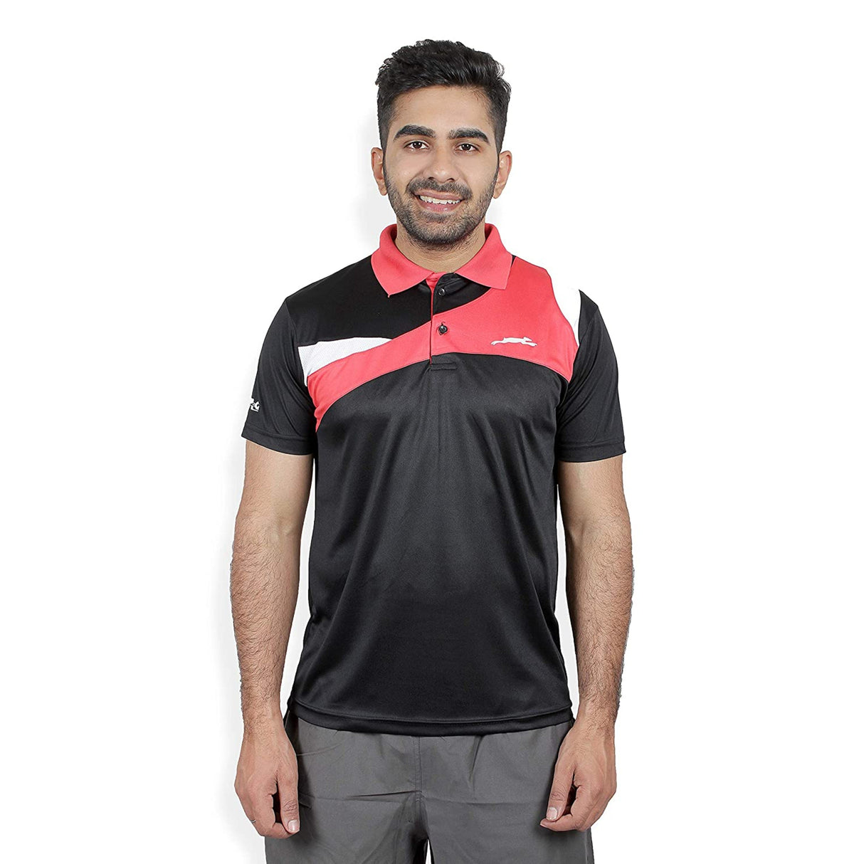 STAG GLOBAL Viper Black Men's Solid Athletic Fit Polo T-Shirt, Lightweight And Breathable Sportswear for Men's