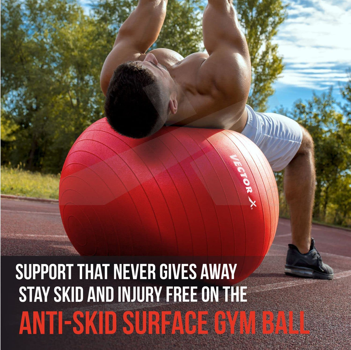 Vector X Gym Ball for Exercise Anti Burst Exercise Ball with Foot Pump for Workout Yoga Ball for Women and Men Swiss Ball for Balance Stability Training, Birthing Ball for Pregnancy, Fitness