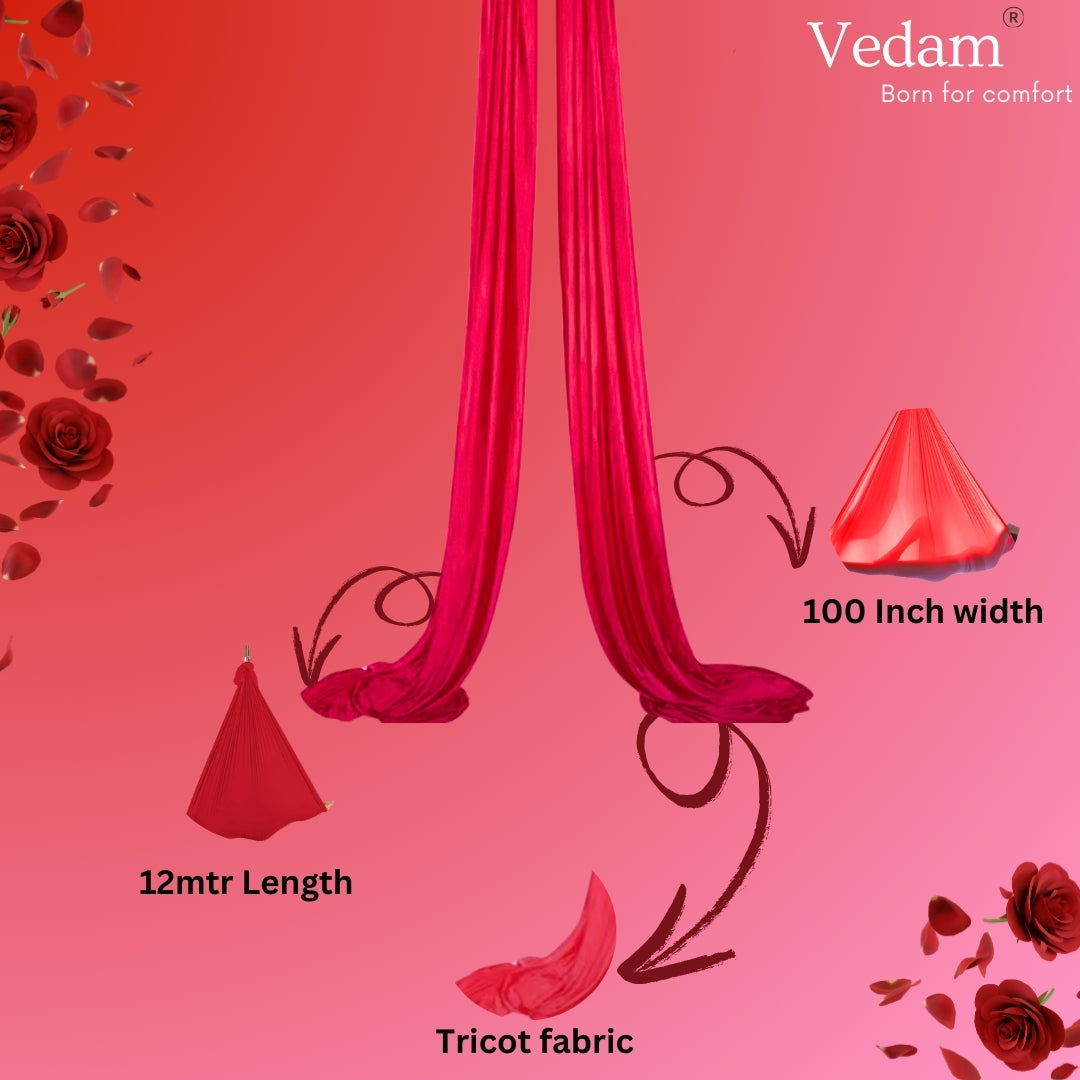 Premium 12 mtr Aerial Yoga hammock – Red