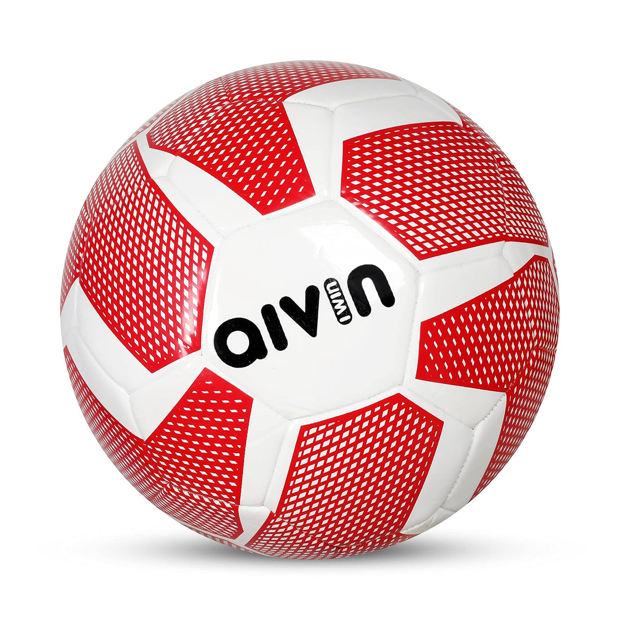 AIVIN Trend Football Machine Stitched Football Game, for Training, Match, Sports, Playing, Outdoor Ball, Durable & Water Resistance Football for Practice, 32 Panel, Size-5 (Red/White)