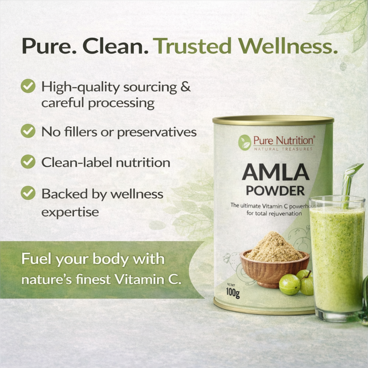 Organic Amla Powder Natural Vitamin C | Hair, Skin & Immunity Support