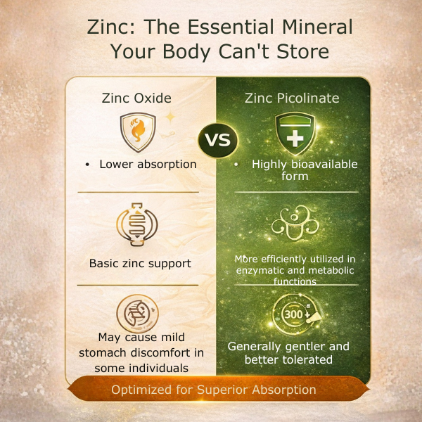 Zinc Picolinate 13.2mg High Absorption | Immunity & Skin Support