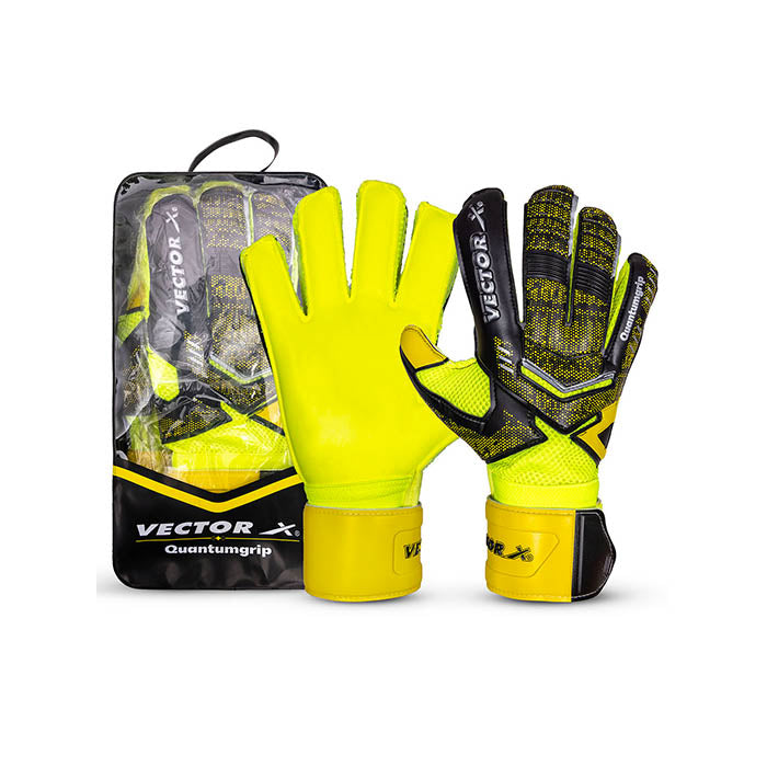 Vector X Quantum Goalkeeper Gloves, Soccer Gloves, Goalie Gloves, Breathable Football Gloves| 4mm Latex Material to Give Protection| for Kids Youth & Adult