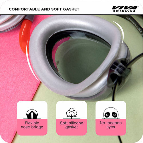Viva Swimming Shark Fin Kids Swimming Cap & Goggles with 2 Ear Plug Kids OKEO Swimming Combo Kit