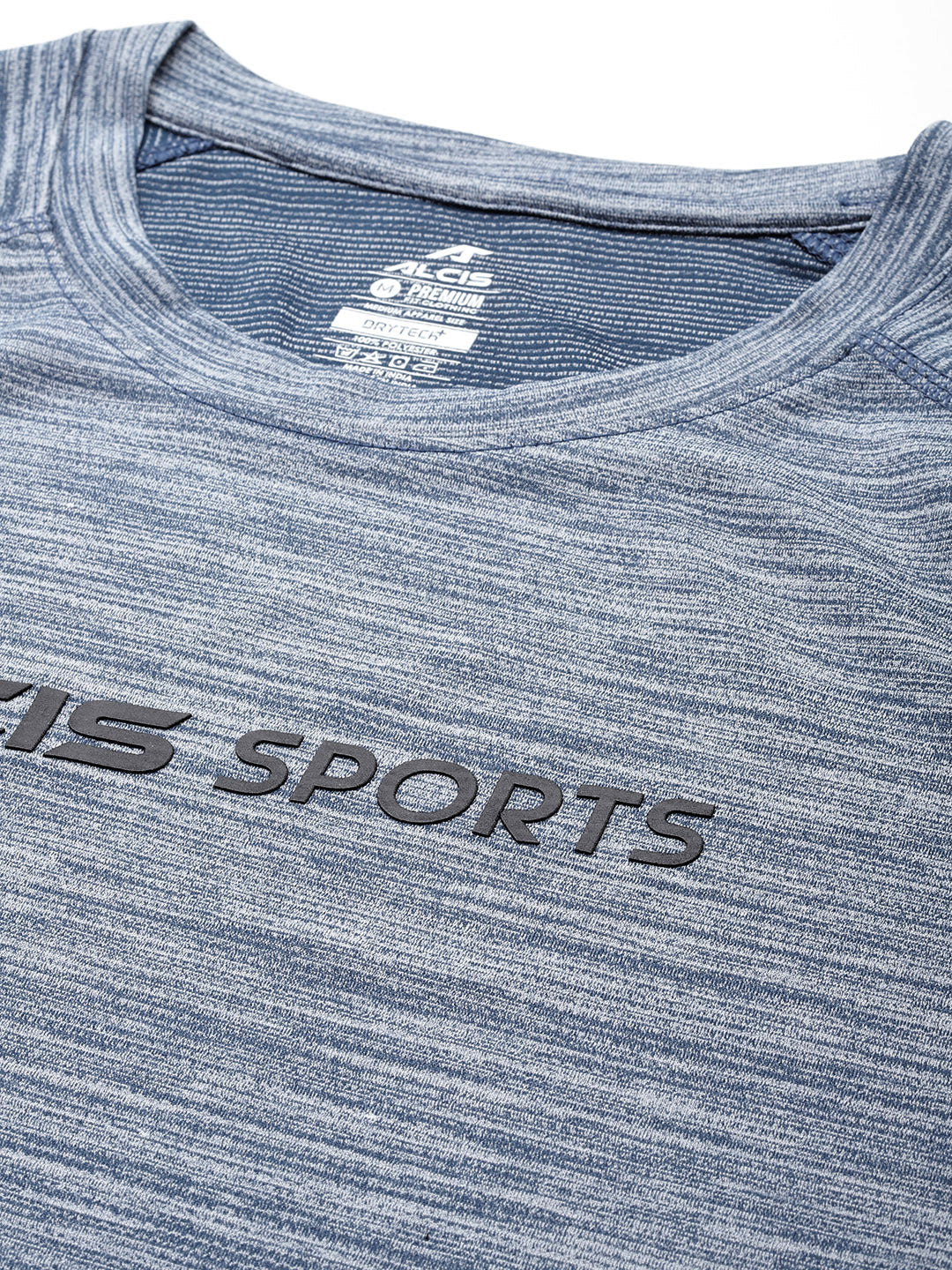 Alcis Men Brand Logo Printed Anti Static Slim Fit Grey T-shirt