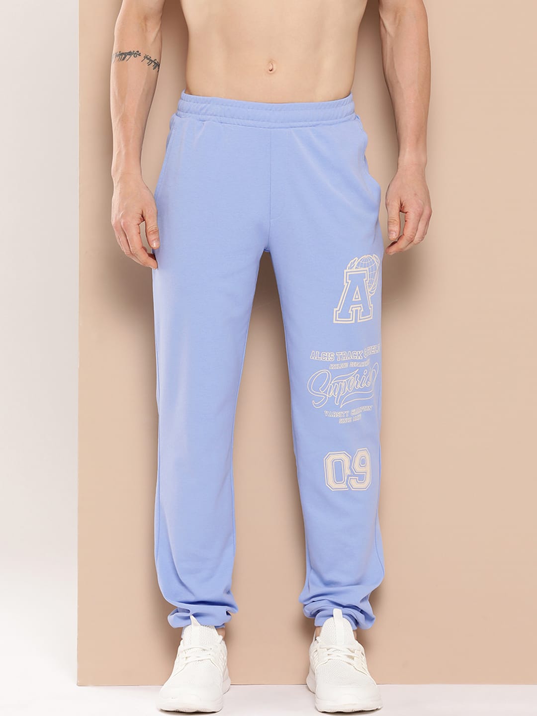 Alcis Men Blue Athletic Track Joggers