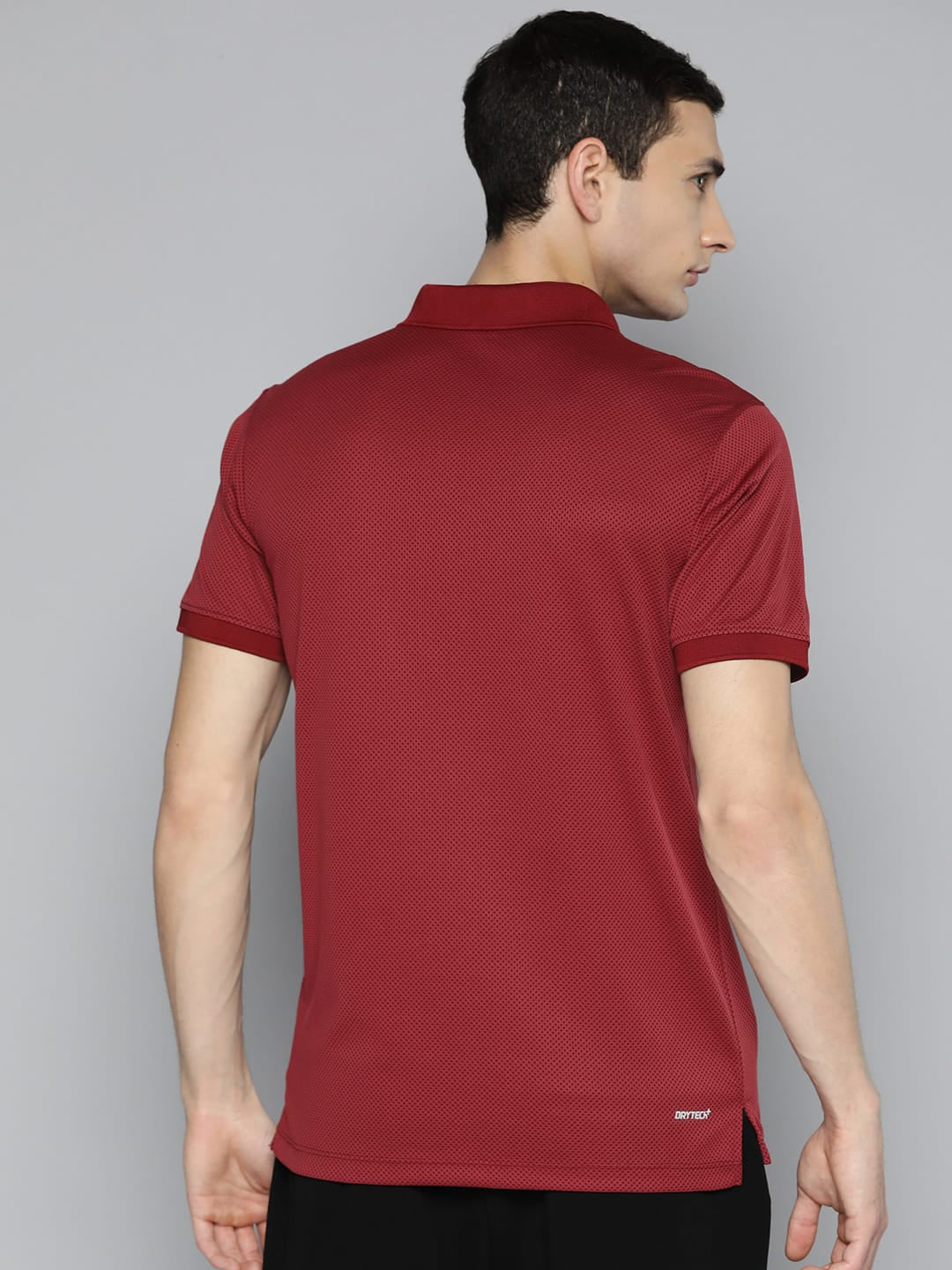 Alcis Men Red Polo Dry Tech Slim Fit T-shirt