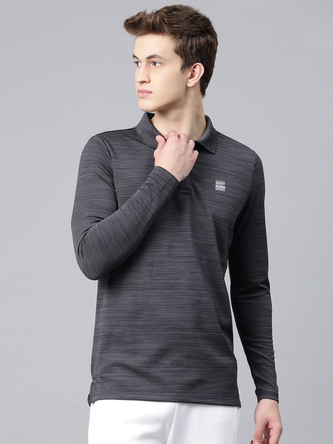 Alcis Men's Mock Collar Anti Static Slim Fit Polo