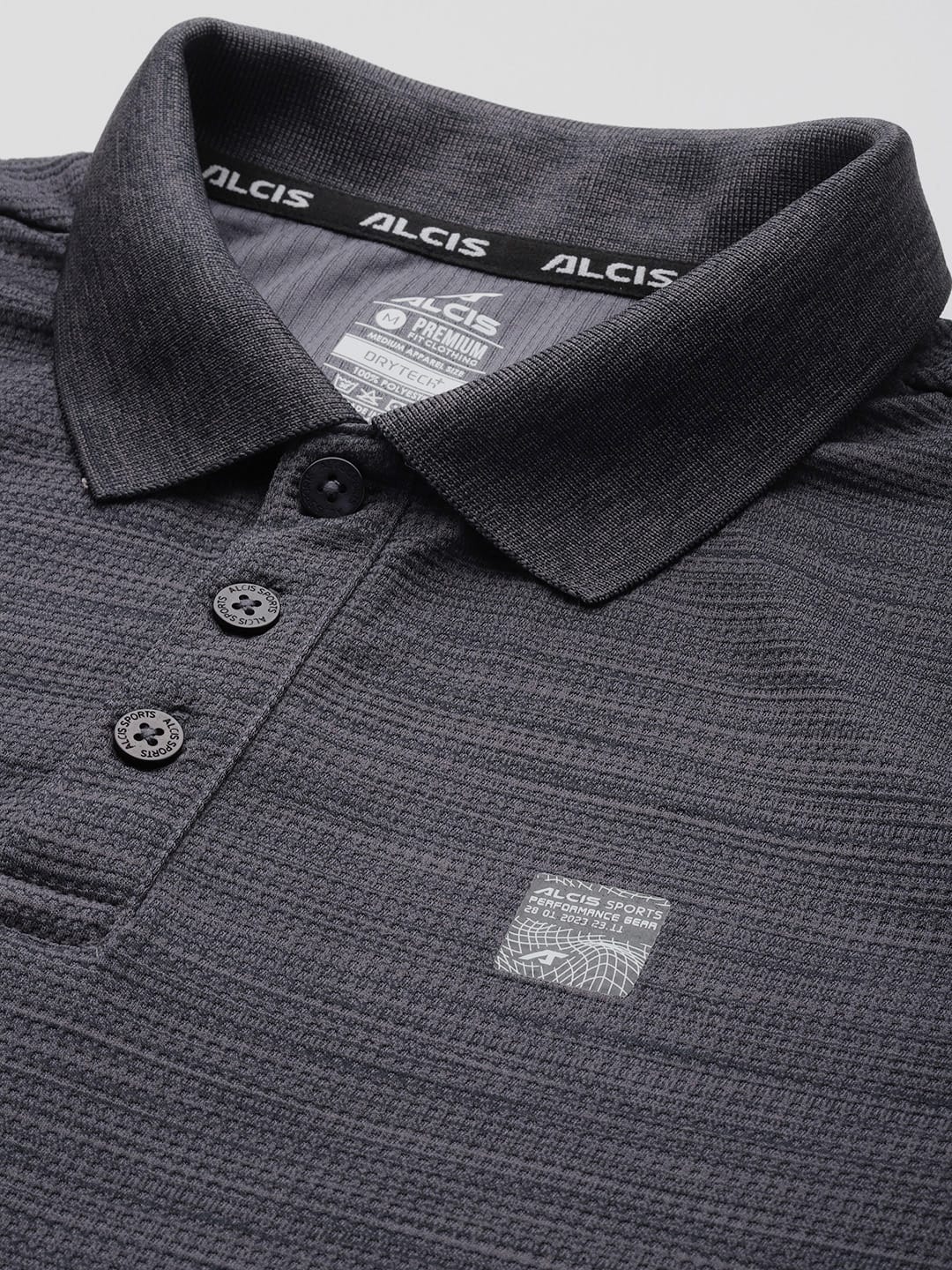 Alcis Men's Mock Collar Anti Static Slim Fit Polo