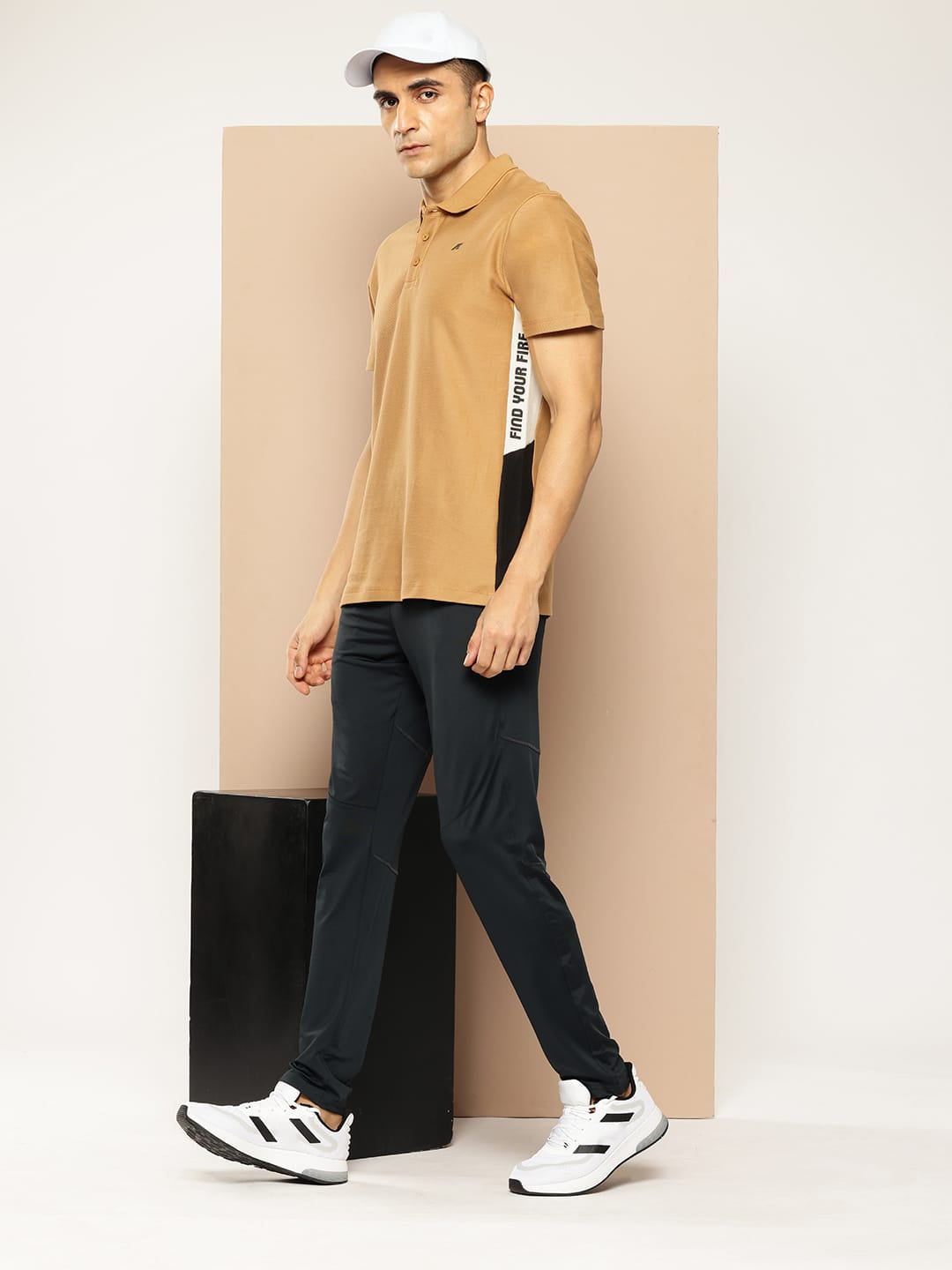 Alcis Men Regular Fit Graphical Panel Polo T-Shirt