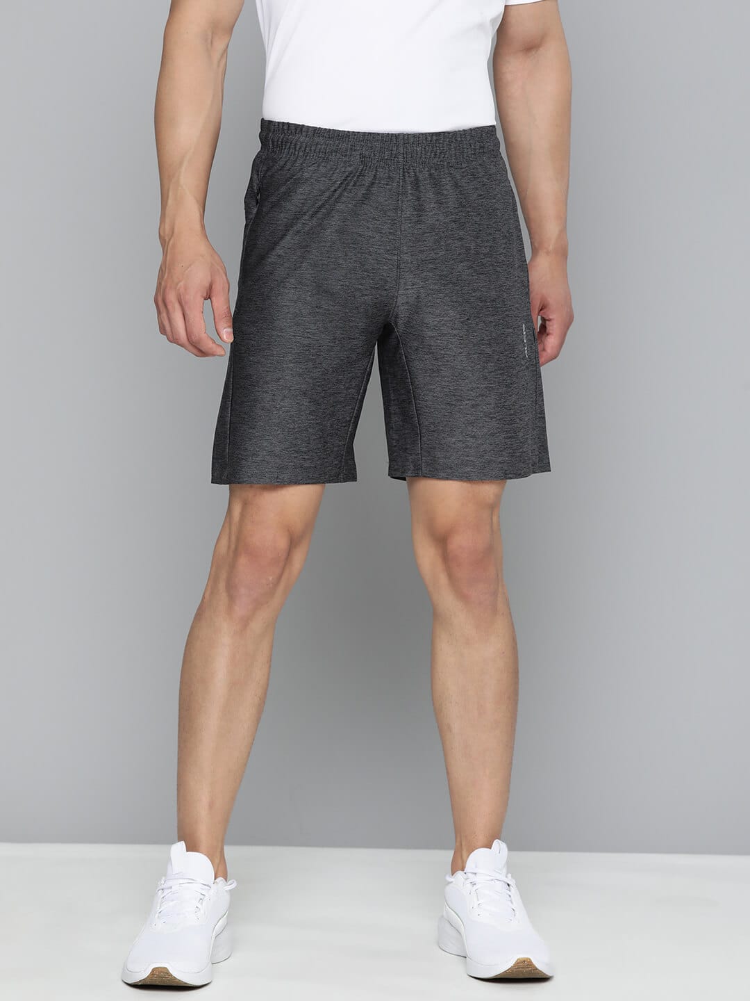 Alcis Men Grey Slim Fit Drytech+ Training or Gym Sports Shorts