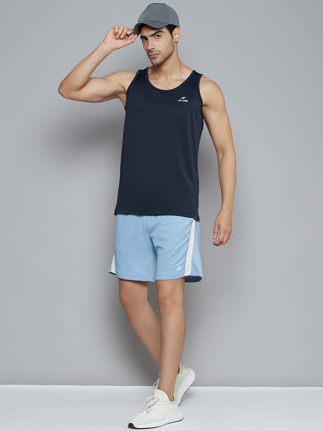 Alcis Men Navy Blue Solid Slim Fit Vest