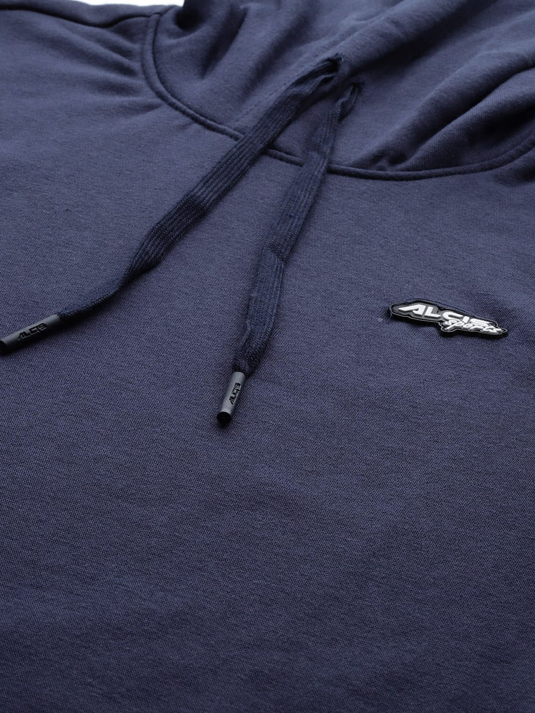 Alcis Men Navy Typography Printed Hooded Sweatshirt