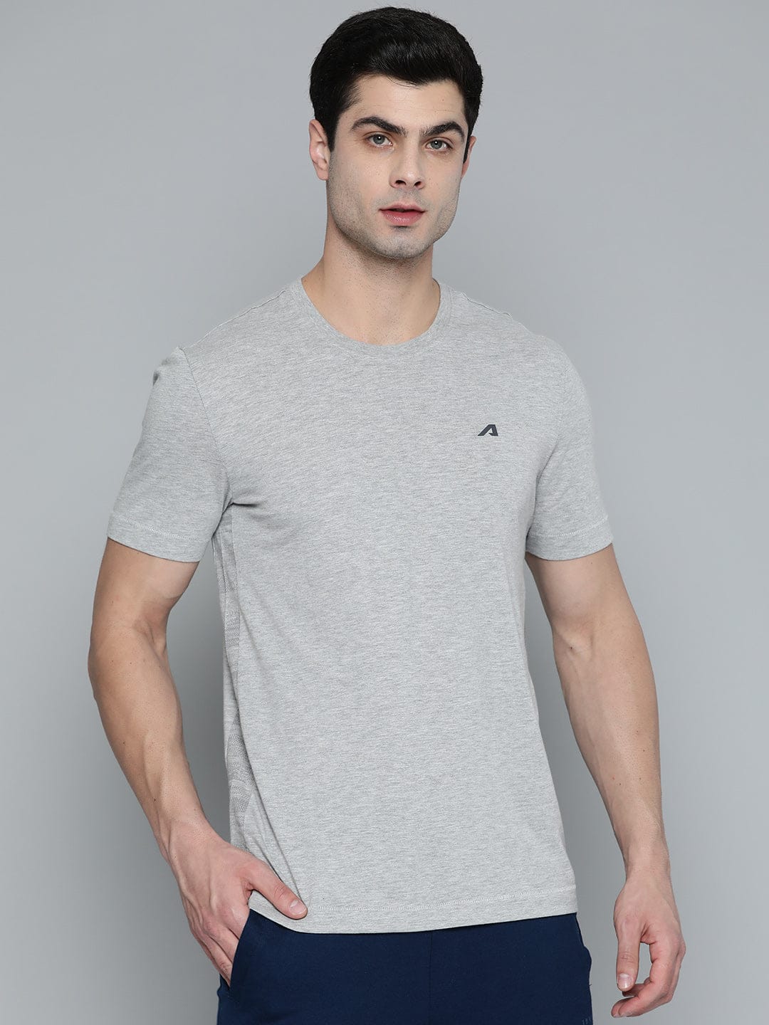Alcis Men Grey Melange T-shirt