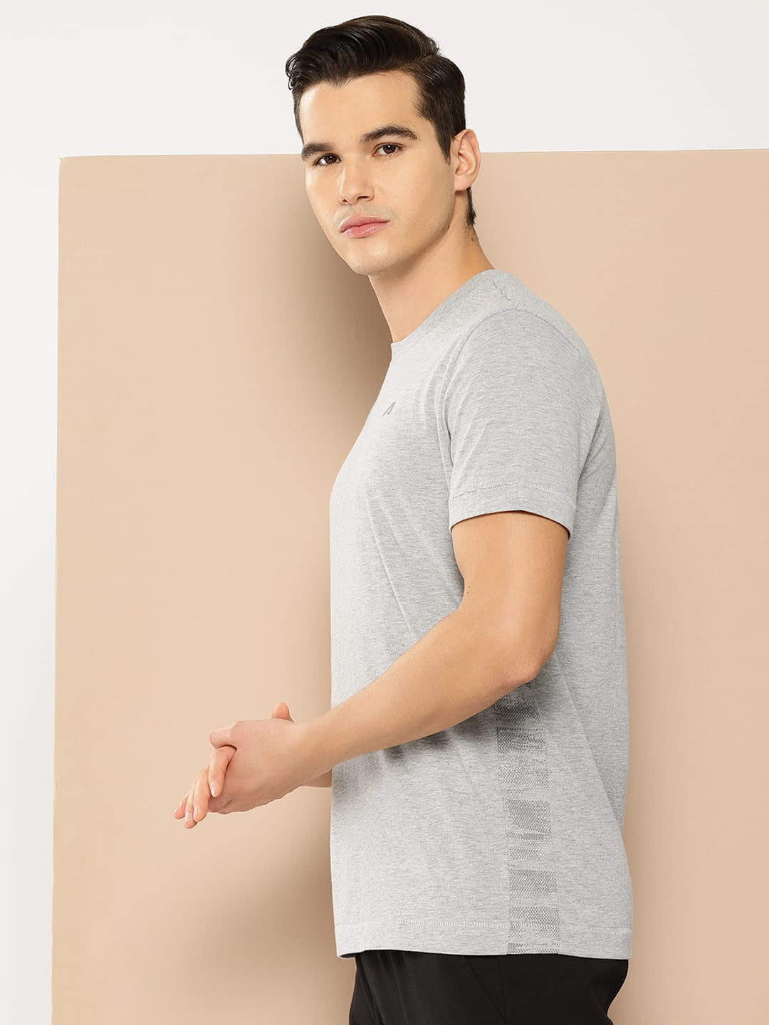 Alcis Men Grey Melange T-shirt