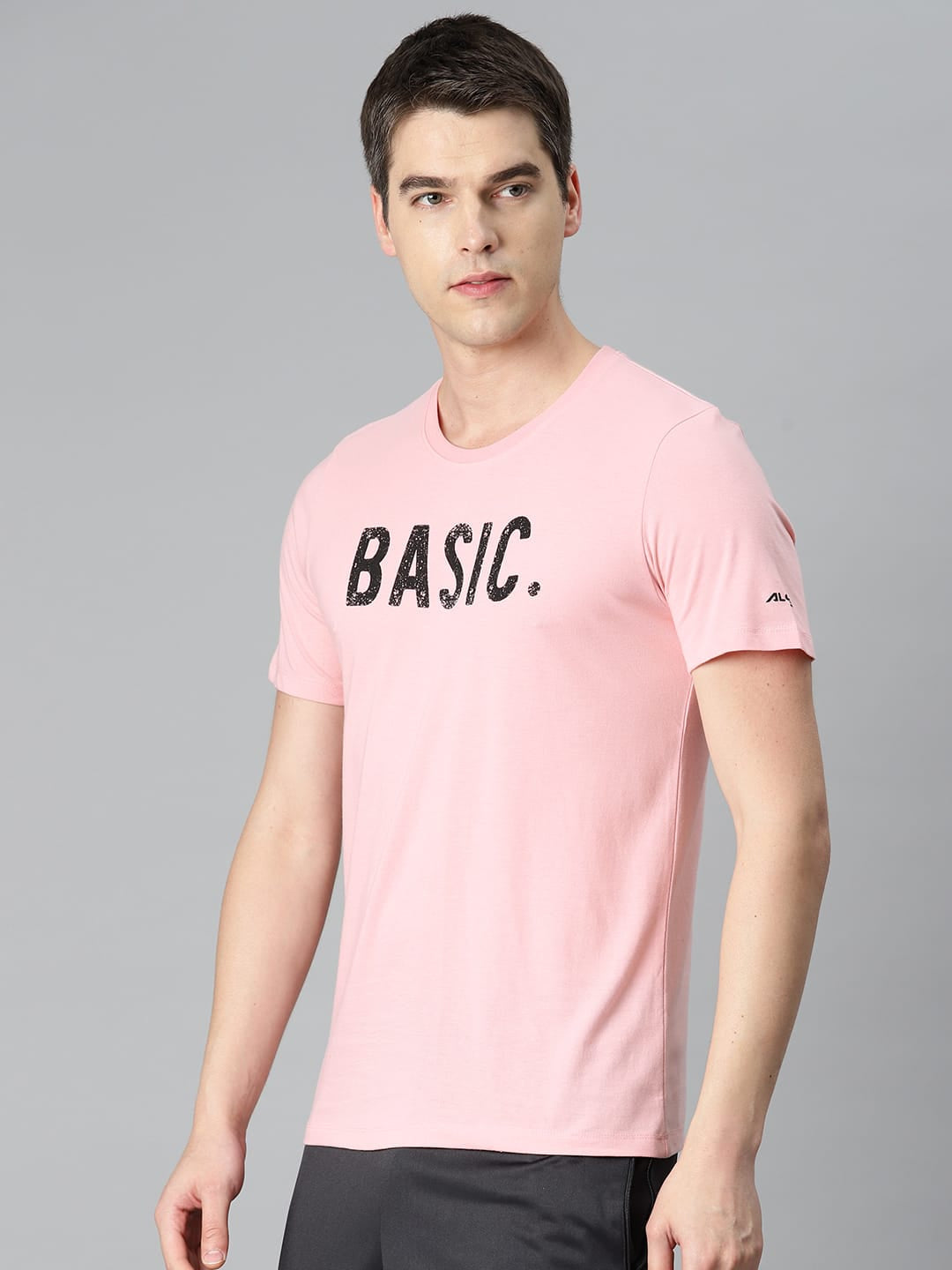 Alcis Men Pink Typography Printed Sports T-shirt