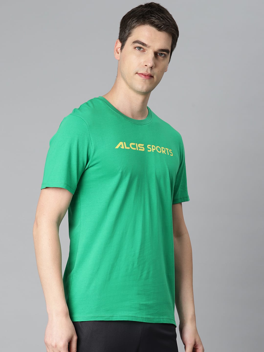Alcis Men Green Typography Printed Sports T-shirt