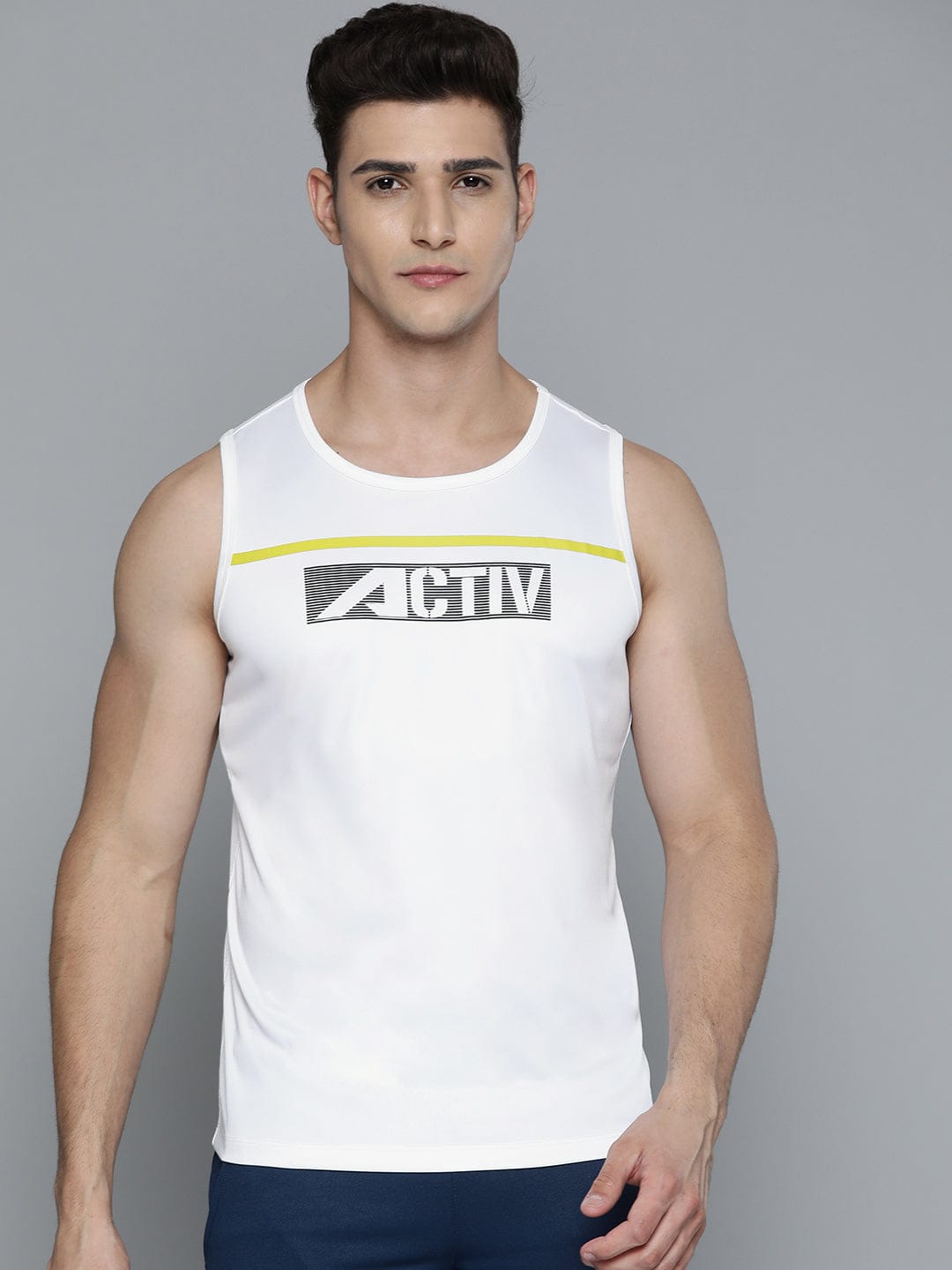 Alcis Men White Pure Cotton Typography Printed T-shirt