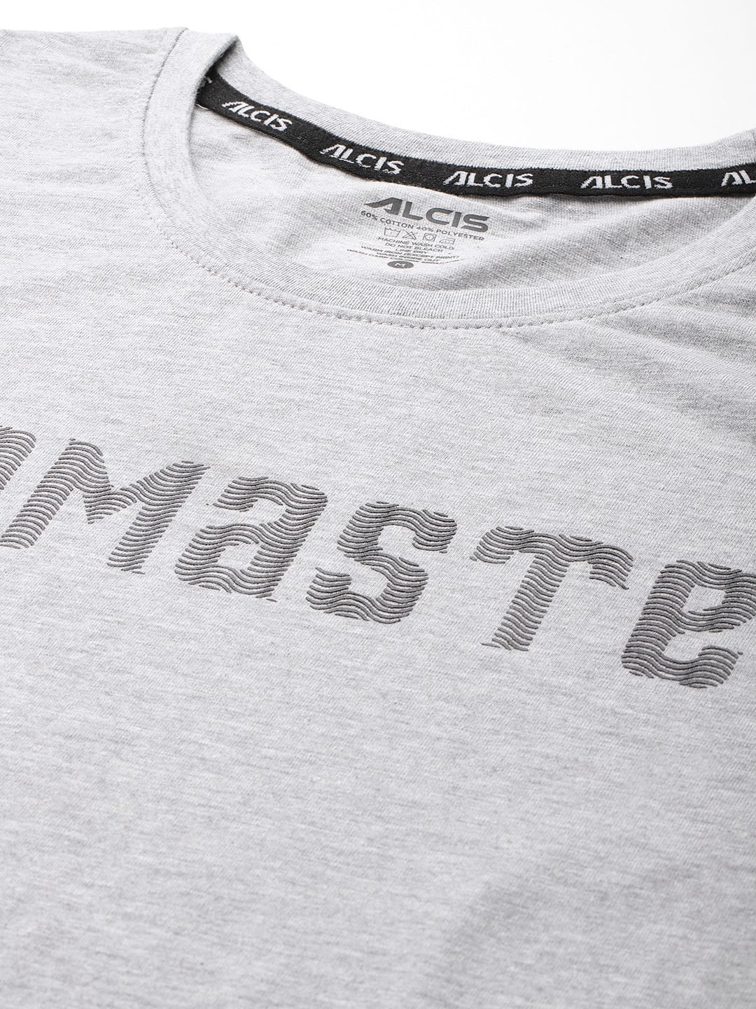 Alcis Men Grey Melange Yoga T-shirt