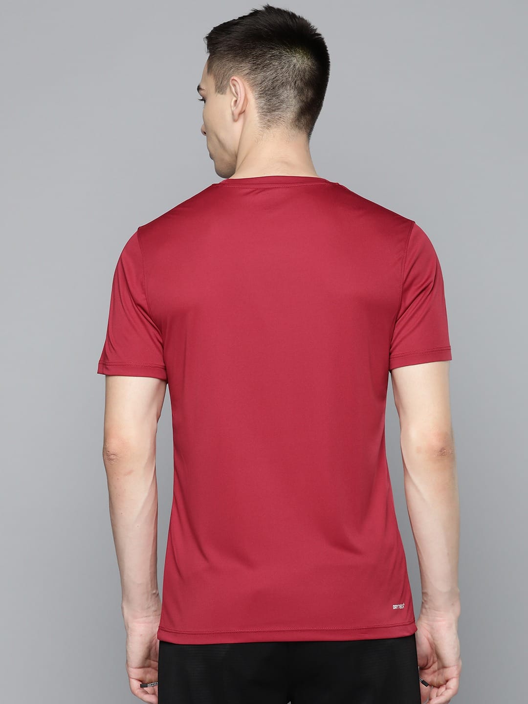 Alcis Men's Red Anti-Static Soft-Touch Slim-Fit Sports for All Round Neck Wonder T-Shirt