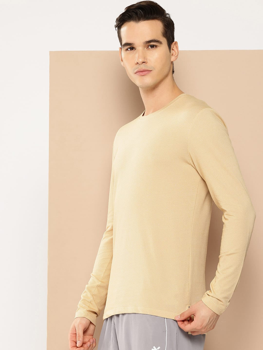 Alcis Men Beige Inner Peace Men Yoga Tee