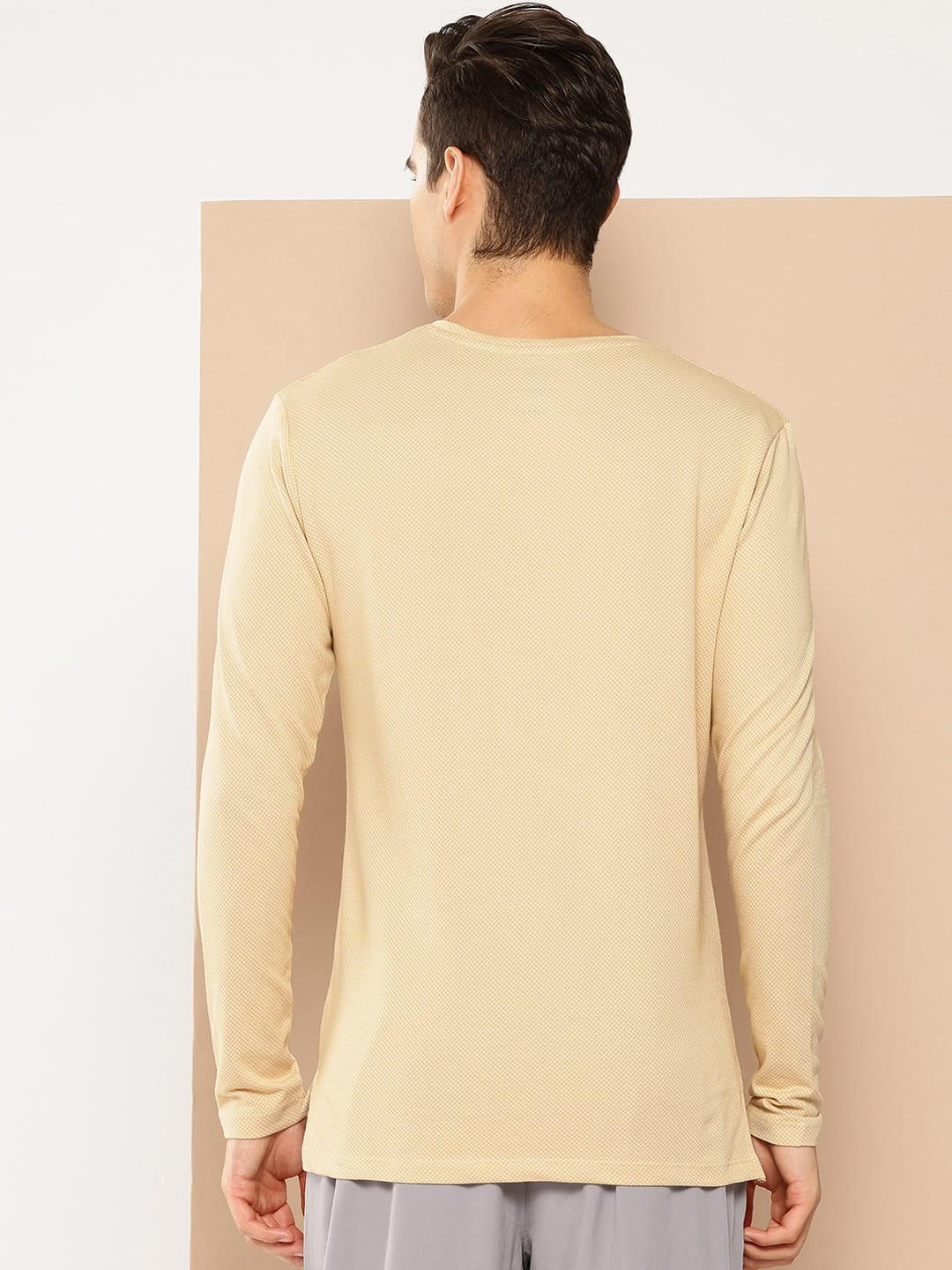 Alcis Men Beige Inner Peace Men Yoga Tee