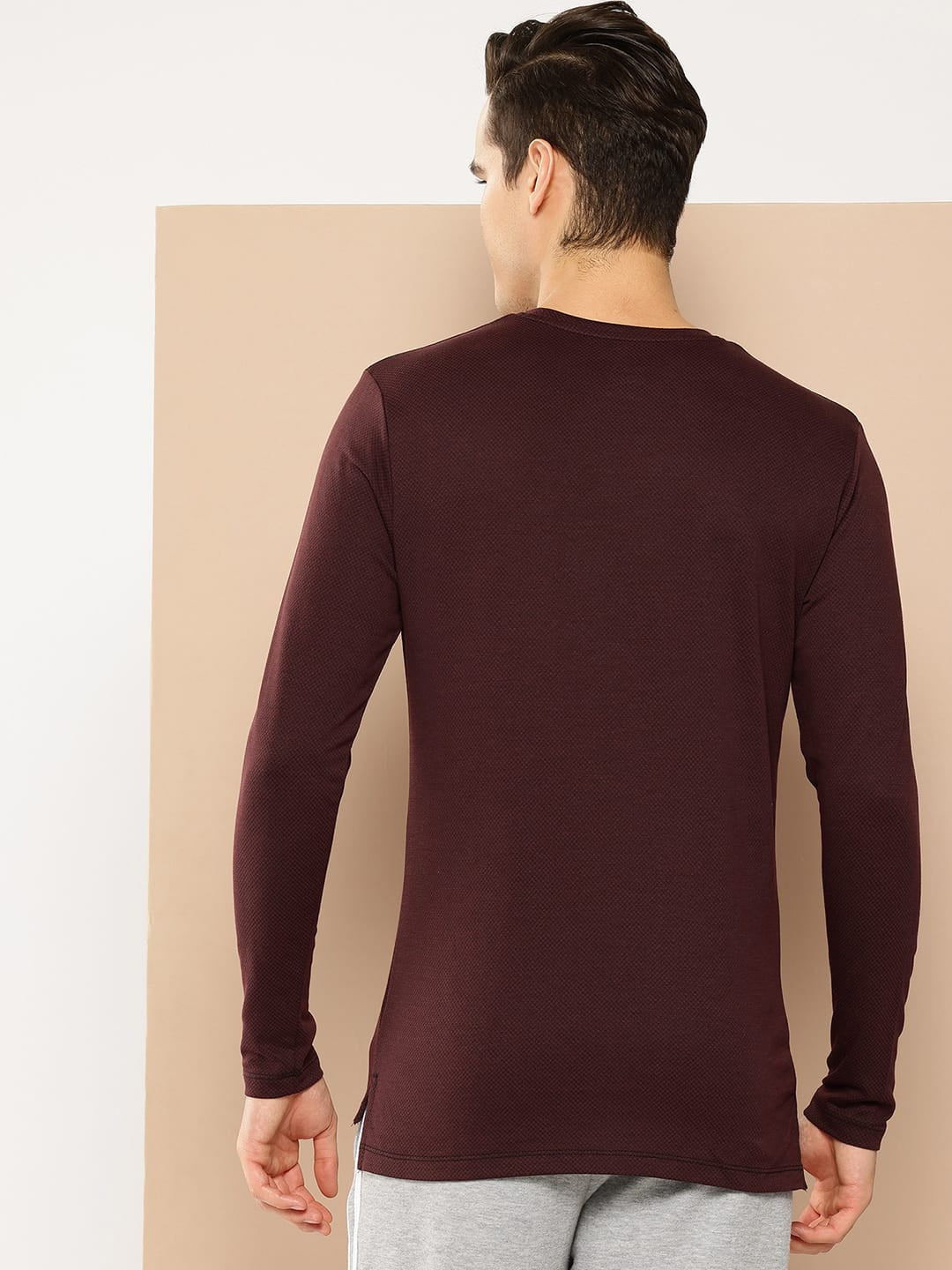 Alcis Men Maroon Inner Peace Men Yoga Tee